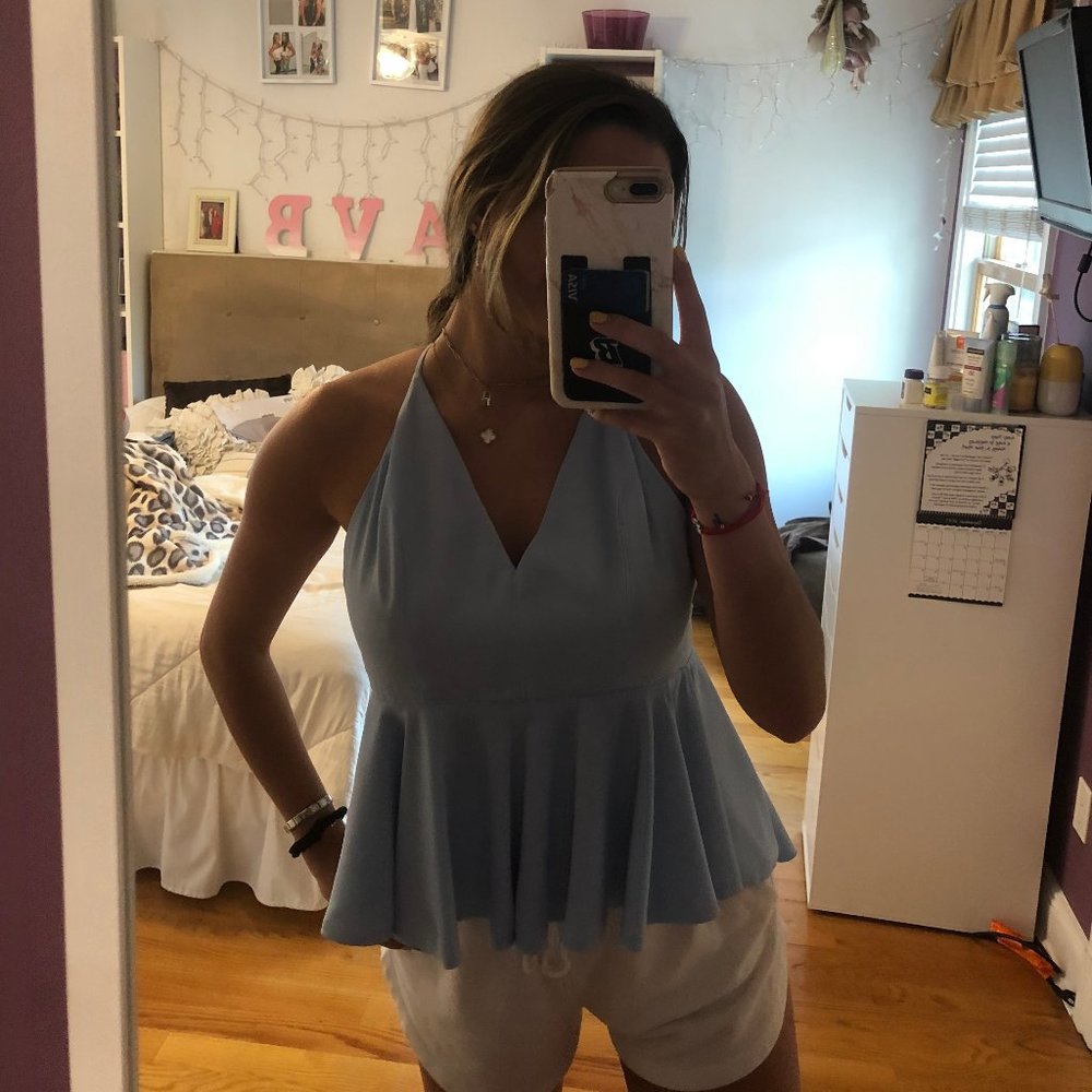 Light Blue Going out Top
